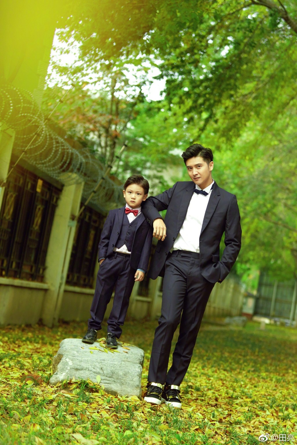 6 田亮晒与儿子亲子写真 基因强大两人神似