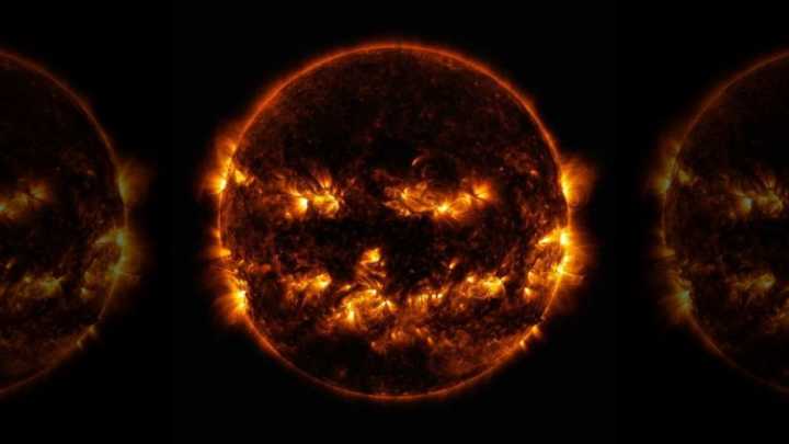 nasa公布"南瓜灯"太阳照片 庆祝万圣节