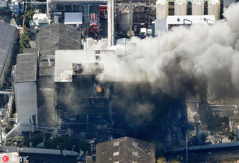 4 日本富士一化工廠發生爆炸 至少1死10傷