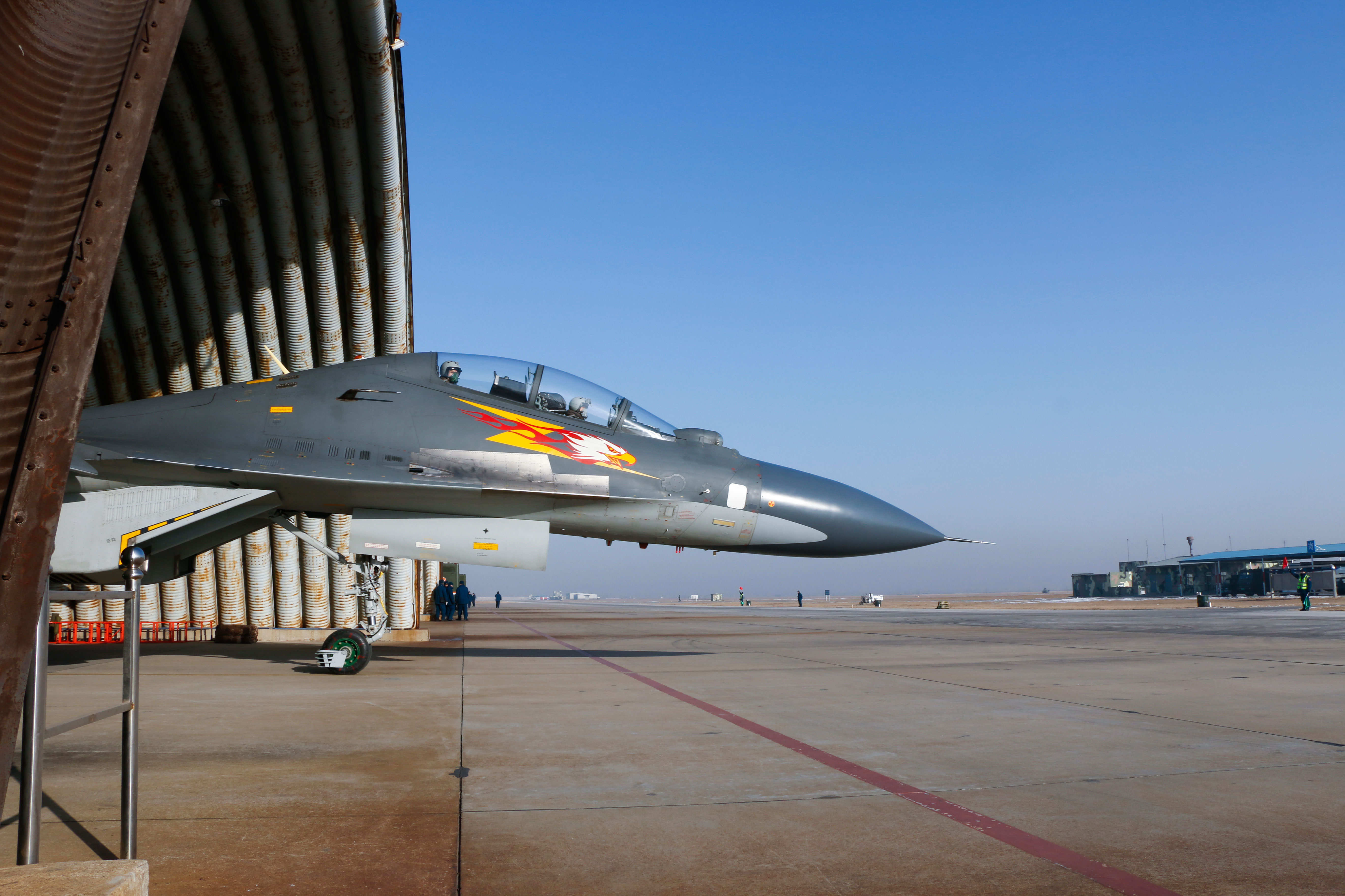 苏30战机上涂闪电雄鹰徽标