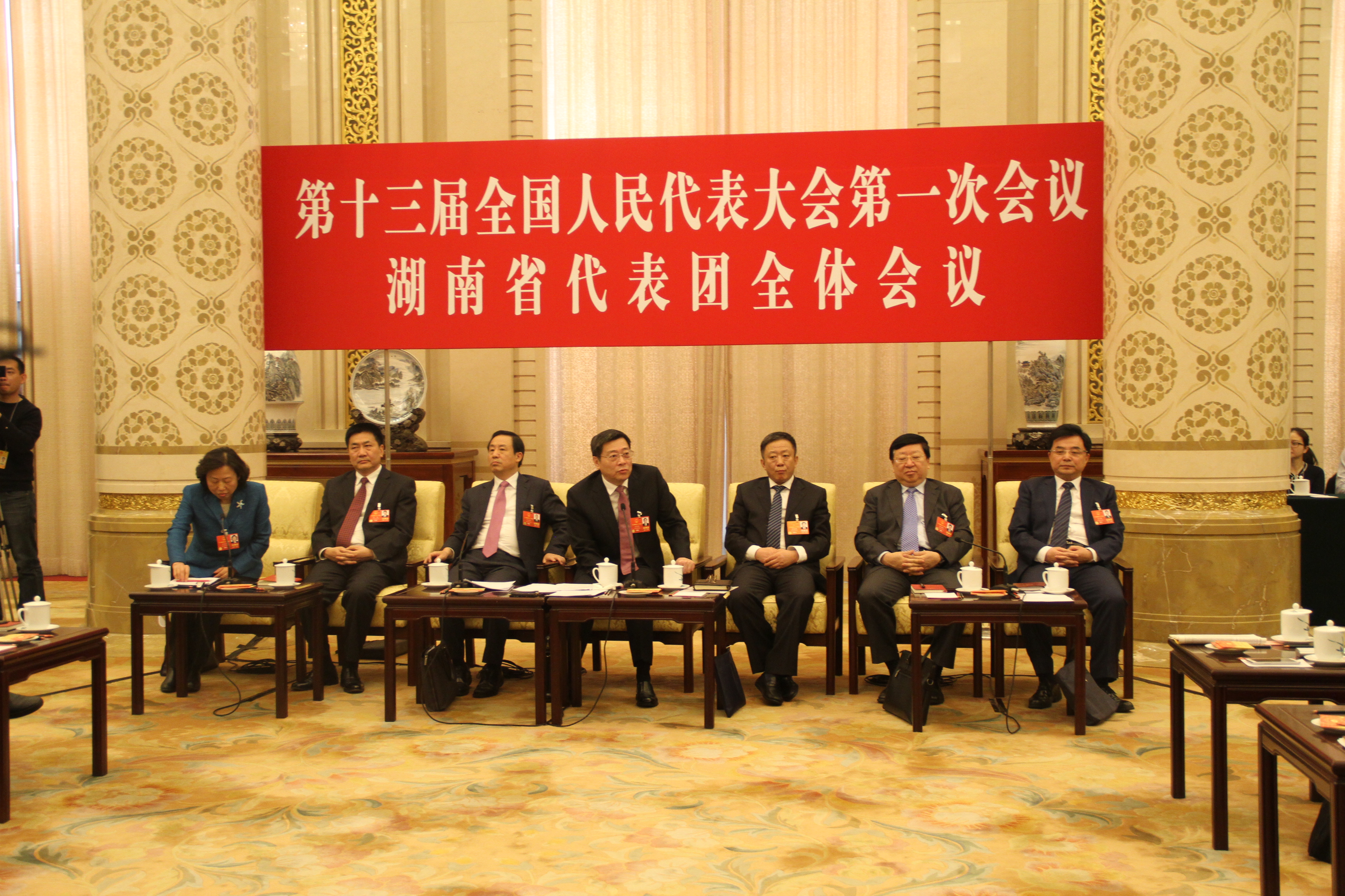 十三届全国人大一次会议 湖南代表团第四次全体会议在人民大会堂举行