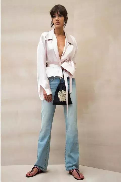 ATTICO粉色围裹真丝衬衣