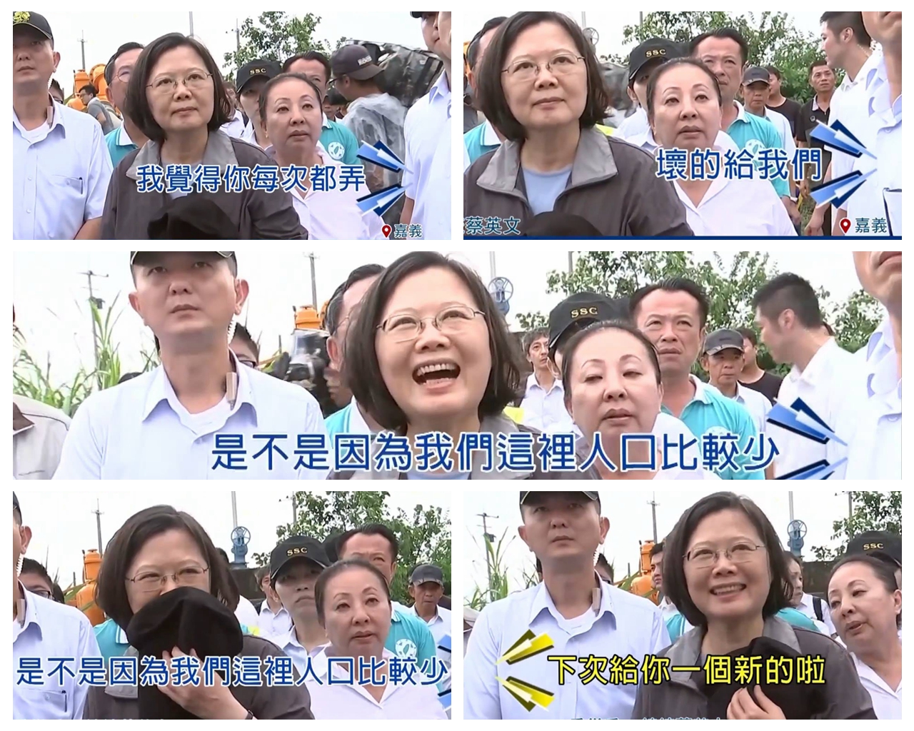 蔡英文勘灾坐在装甲车上笑这张图传疯了