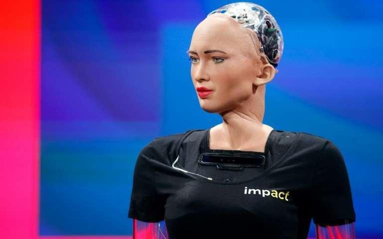 如图中所示的索菲娅(sophia),是机器人研究的主要焦点