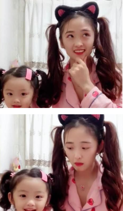 母女 直播走红双马尾同出镜神似姐妹