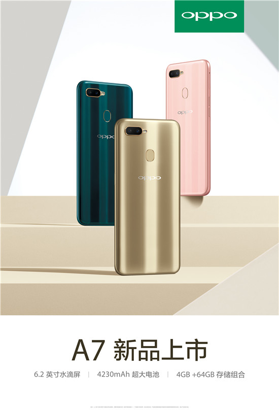 OPPO A7今日开售 4+64G售价1599元