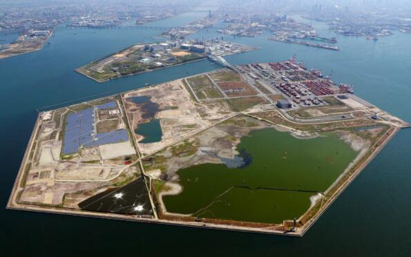 日本大阪湾人工岛"梦洲"