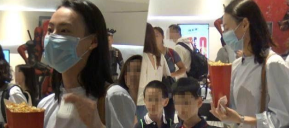 梁洛施素颜带俩儿子看电影，温馨又心酸，网友天价分手费有何用