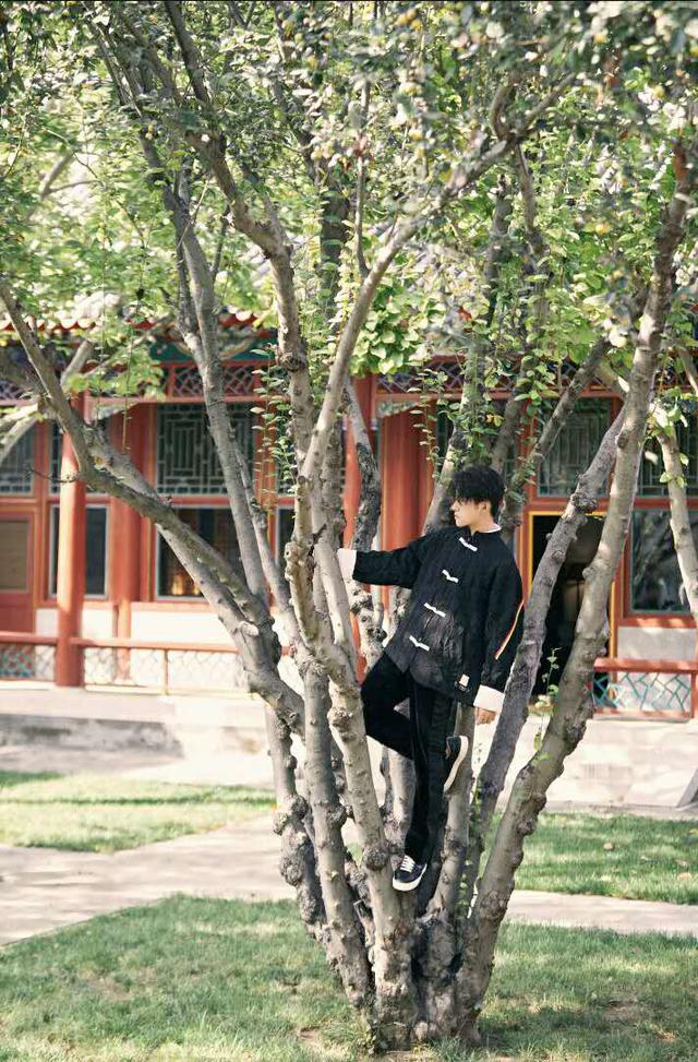 易烊千玺民国风外套卷袖法显老成,卫衣也能稳中有静