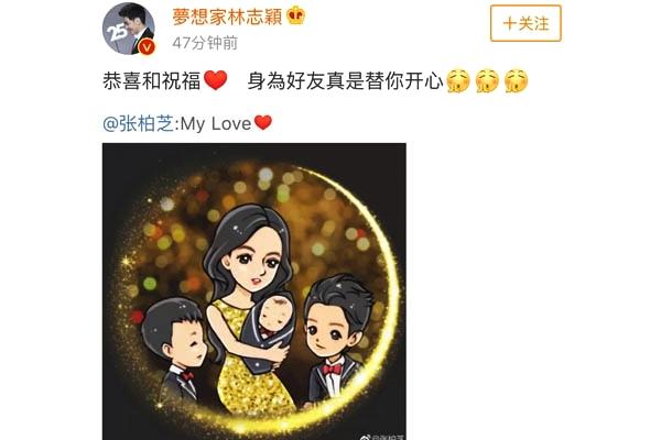 张柏芝生子多年老友送祝福 陈坤的孩子和张柏芝的孩子身世一样