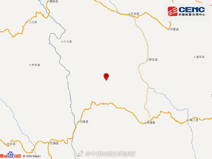 四川甘孜州白玉县发生3.1级地震 震源深度7千米