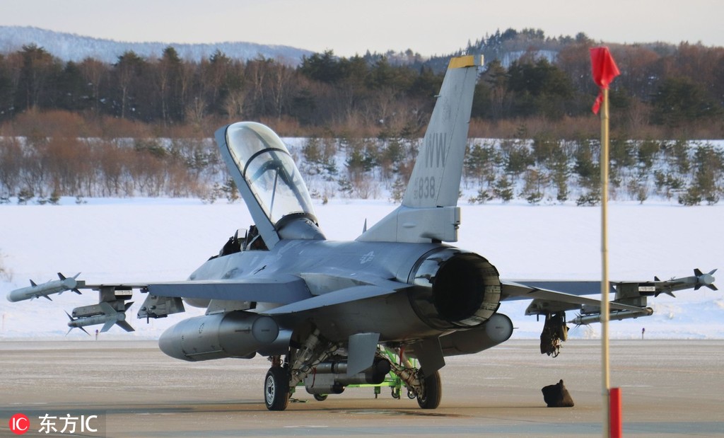 美军f16战斗机在日本青森机场紧急降落