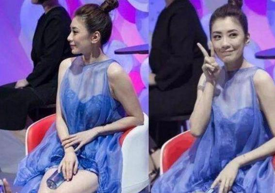 赵丽颖她穿着白色纱裙，为了防走光直接拿了个枕头，这样完美的避免了走光，也是很聪明