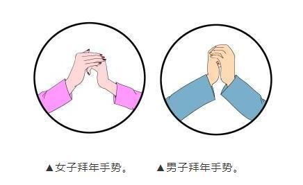 女子则相反,但女子不抱拳,只压手.