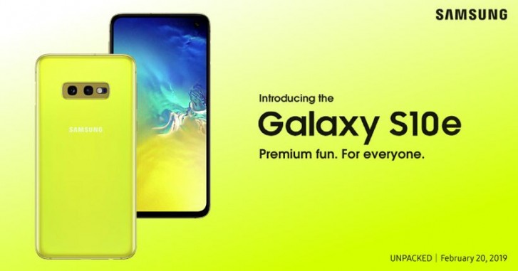匿名人士曝光黄色外壳三星Galaxy S10e海报