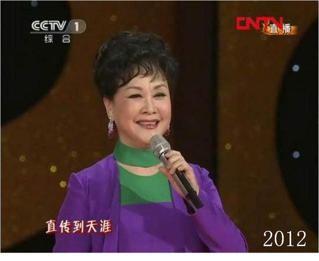 2013年，换了发型后的李谷一又减龄了不少，但是还是能看出眼睛的疲态来。