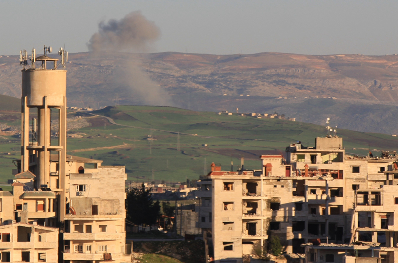 叙利亚伊德利卜省地区遭空袭