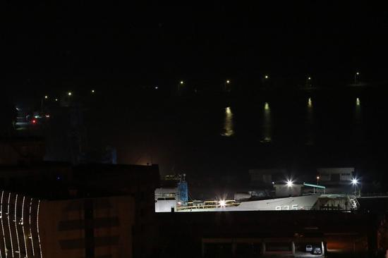 台海军兰阳舰日前发生冒烟起火事故（图片来源：台媒）