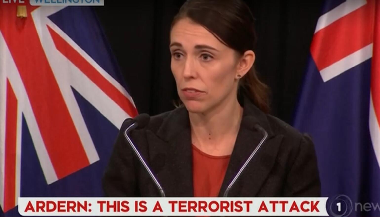 新西兰总理发布会直播截图 