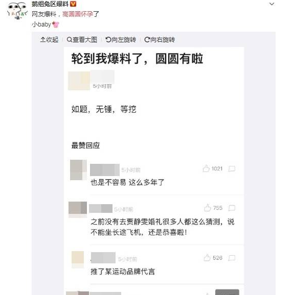 高圆圆被曝怀孕 预产期在7月 网揭推掉运动品牌代言