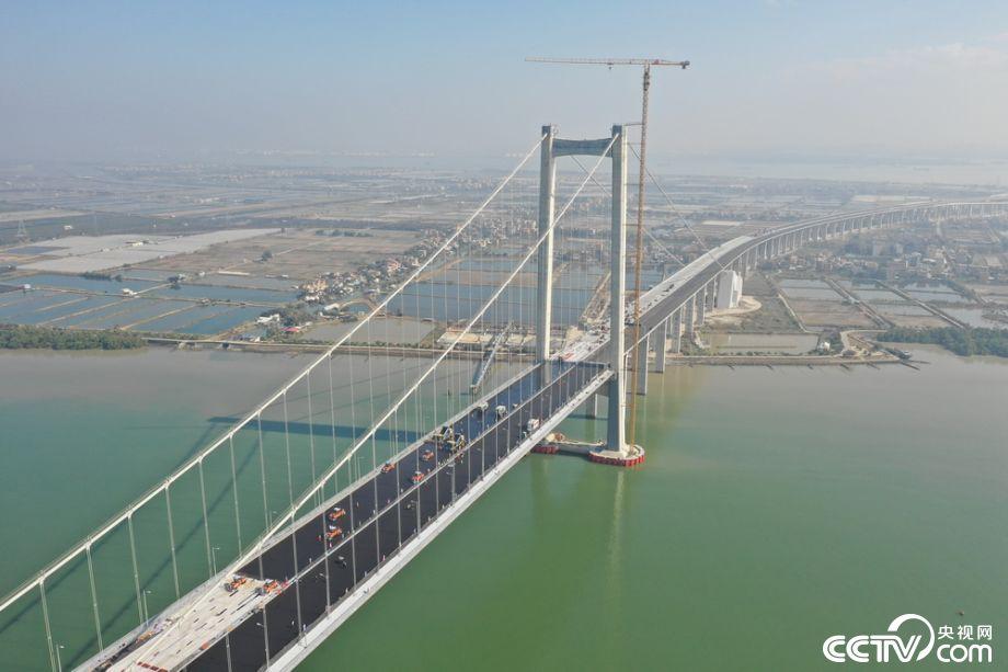 2019年2月11日,虎门二桥大沙水道桥景象.韩冬冬摄影