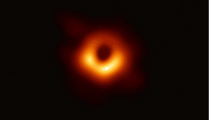 (“事件视界望远镜”项目发布的人类首张黑洞照片)