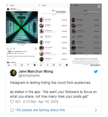 Instagram正在考虑隐藏照片获得的点赞数
