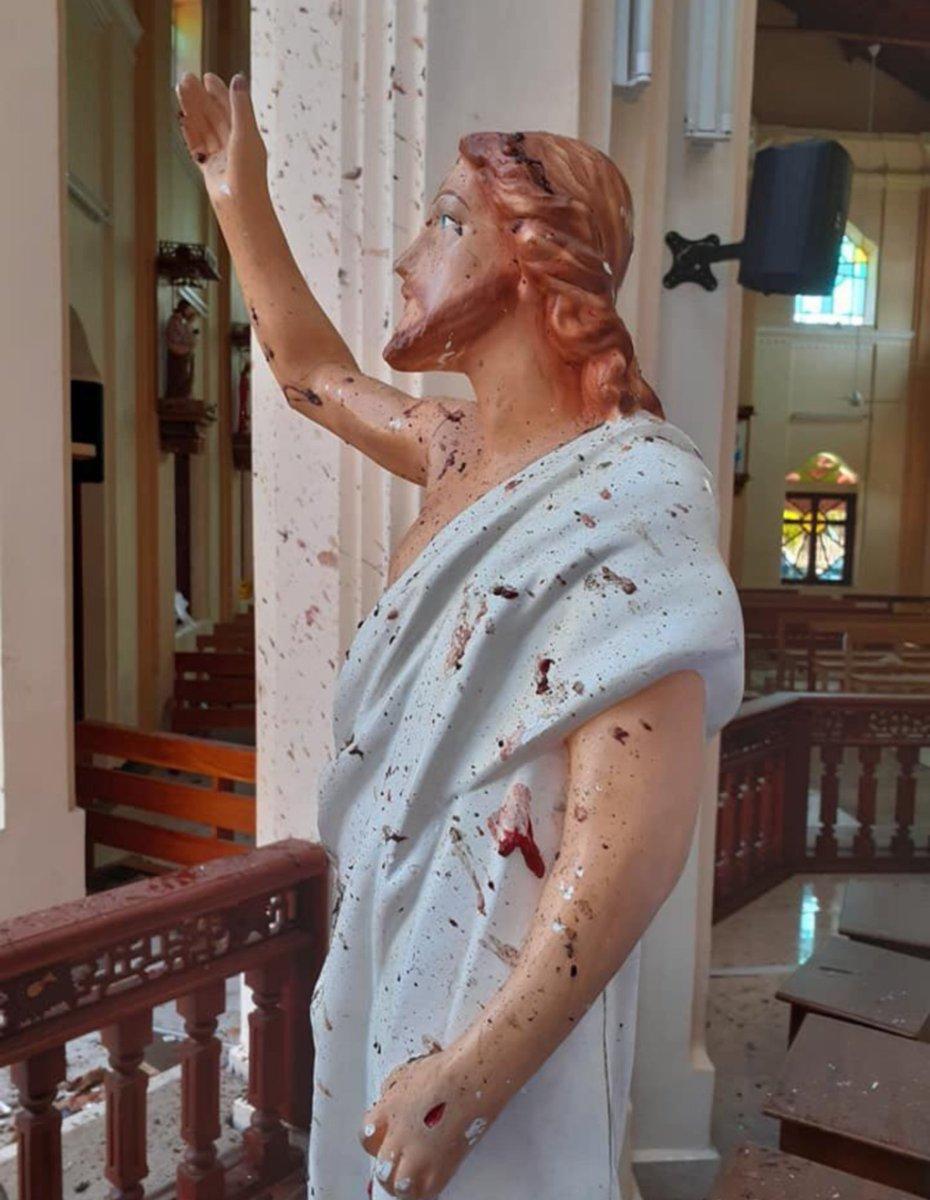 21日，斯里兰卡多地发生教堂和酒店爆炸案件。（图源：推特）
