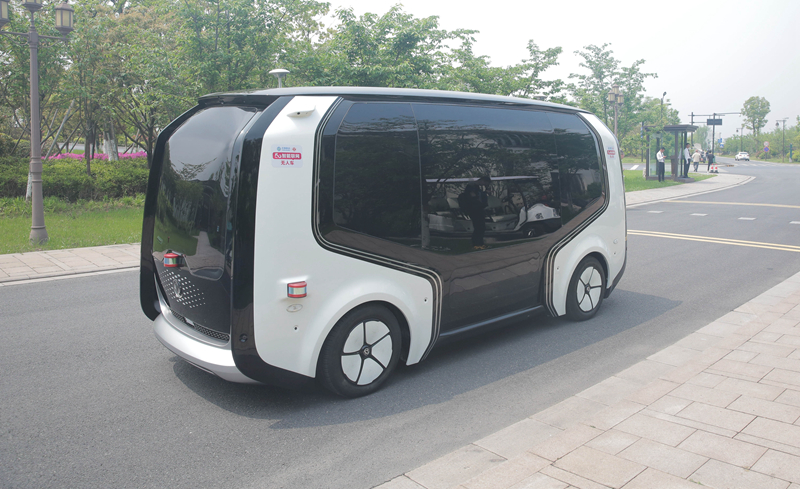 5g智能网联无人驾驶车亮相杭州湘湖