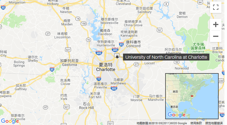 事发地北卡罗来纳大学夏洛特分校。(谷歌地图)