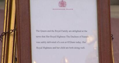 英国王室发布小王子出生通知书图源：BBC