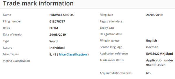 报道称华为的Android替代品可能被称为“Ark OS”