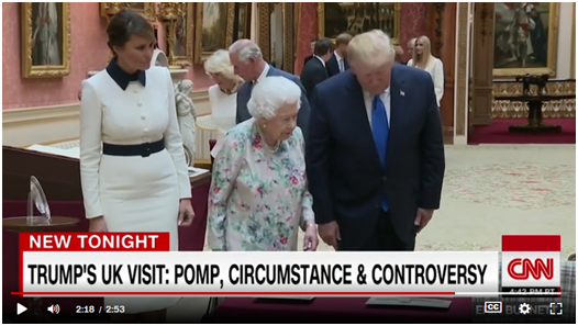 (美国总统特朗普偕夫人梅拉尼娅对英国进行国事访问 图自CNN)