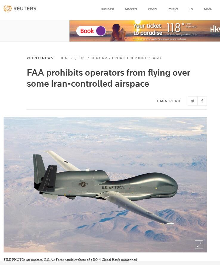 FAA说，“拦截行动发生时，该地区有许多民航飞机在运行”。