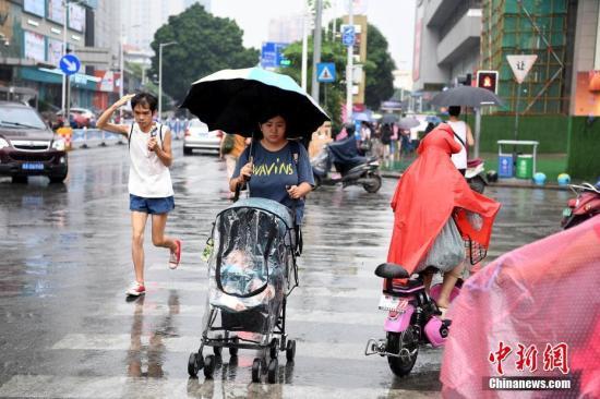 资料图：市民冒雨出行。中新社记者 俞靖 摄