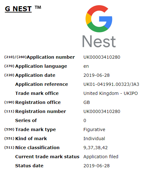 谷歌申请g Nest商标或在新智能家居设备上启用