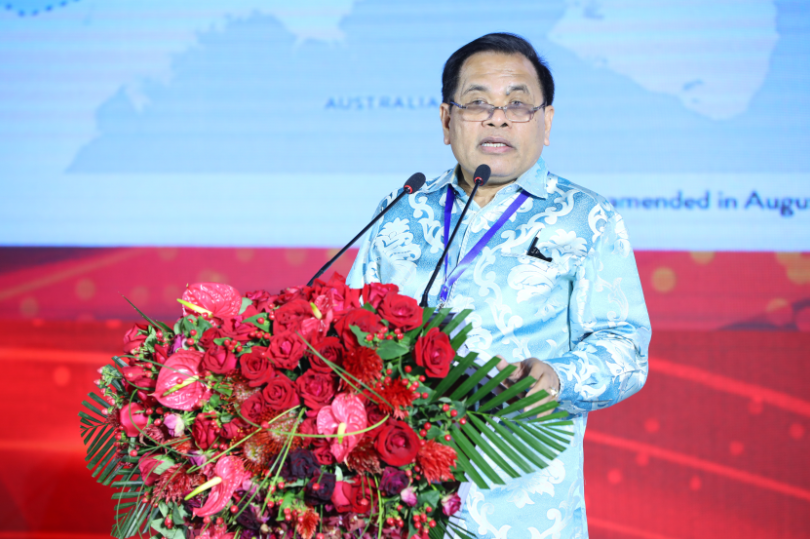 图为印尼驻华大使周浩黎致辞