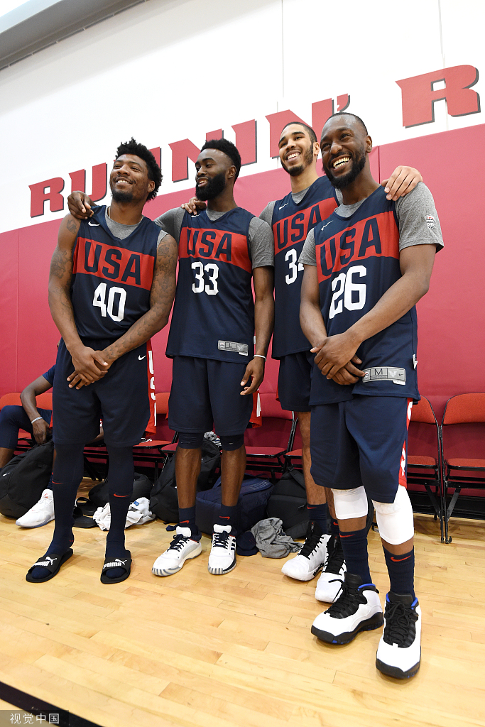 13 美国男篮备战世界杯 凯尔特人"四巨头"合影