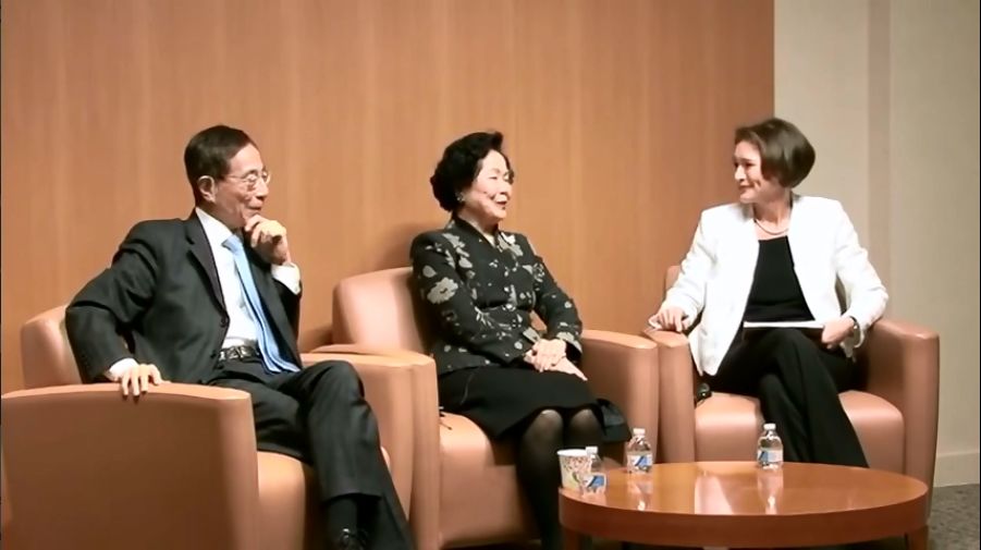 △2014年4月2日,李柱铭与陈方安生在美国国家民主基金会做专题演讲。