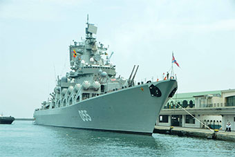 俄055舰进入地中海 访问阿尔及利亚