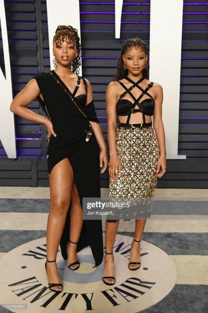 Halle Bailey穿着Sam Edelman Ariella出席2019 Vanity Fair Oscar