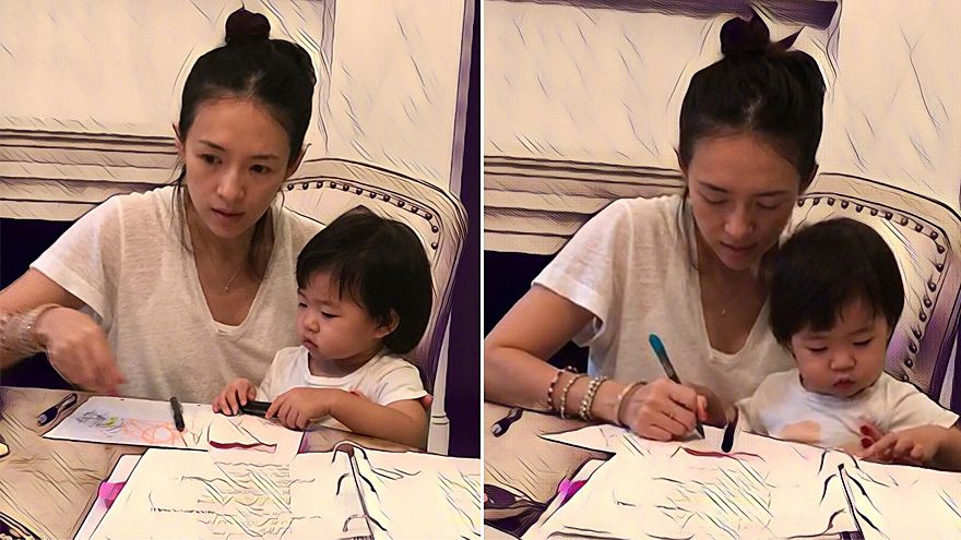 章子怡与醒醒旧照