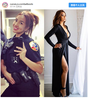 用户信息显示为美国的女警 图源：图源：Instagram
