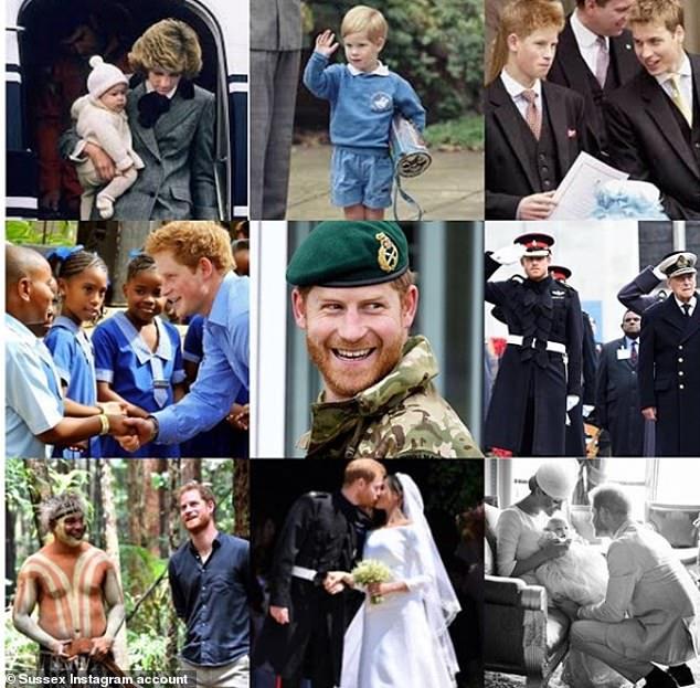 哈里王子不同时期的照片（图：每日邮报）