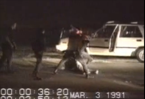 罗德尼•金遭警察殴打视频片段。