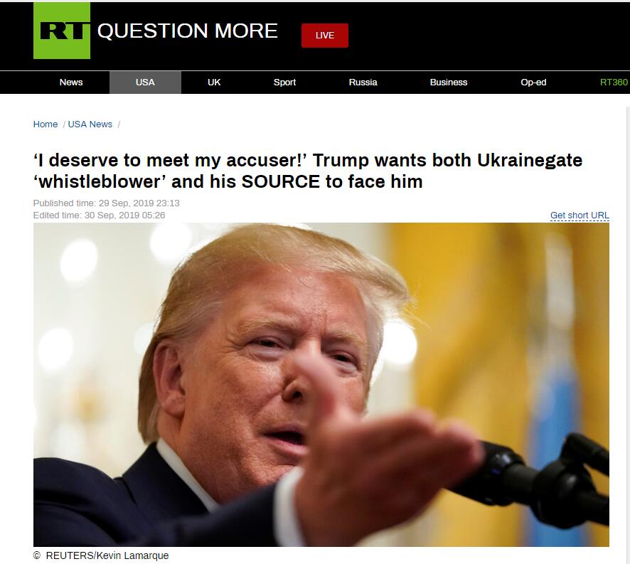 “今日俄罗斯”报道截图