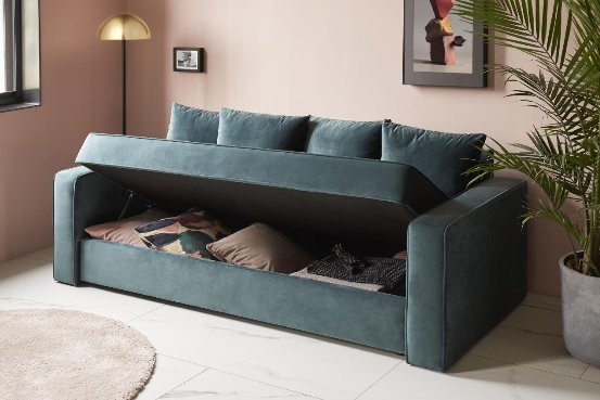 性感到骨子里的丝绒,样子生活莱茵收纳沙发打造欧式风情