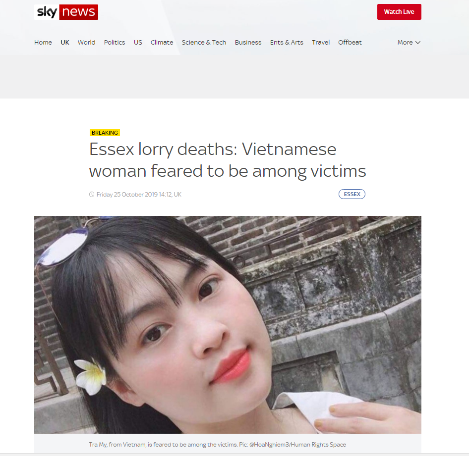 英国天空新闻网报道截图