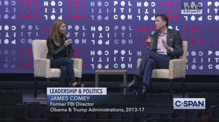 科米接受采访。图源：美国政府卫星有线电视台截图