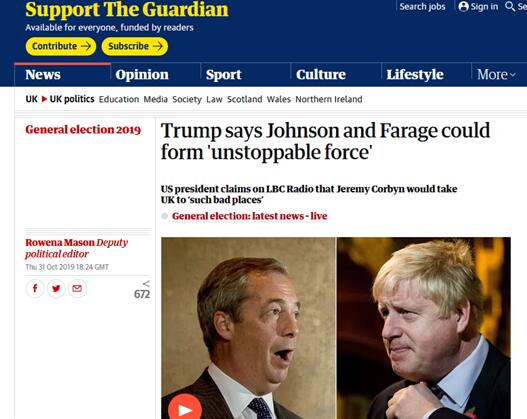 英国《卫报》报道截图